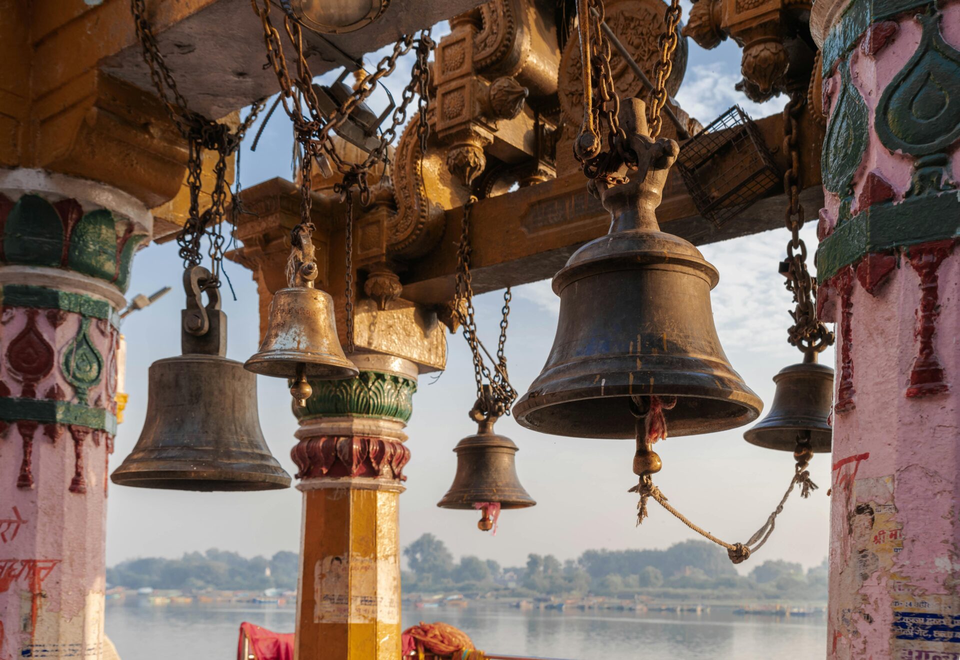 Law of frequency and vibrations featuring bells in monastery